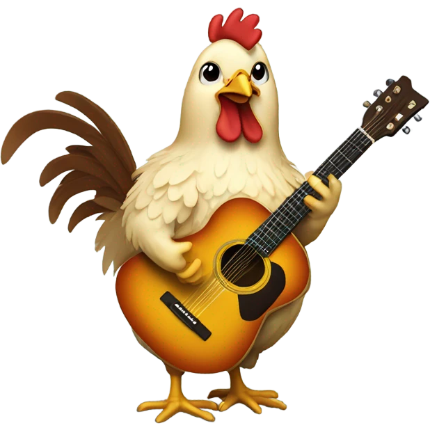 Chicken playing guitar emoji