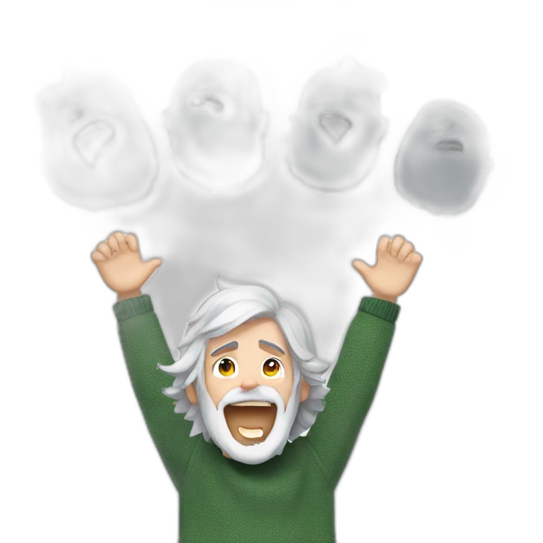 smiling boy with grey hair emoji