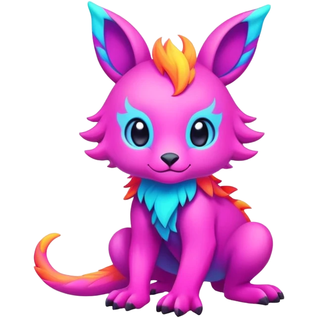 Neon-colored vibrant colorful Cute Fionbri-creature (full body) by Falvie emoji