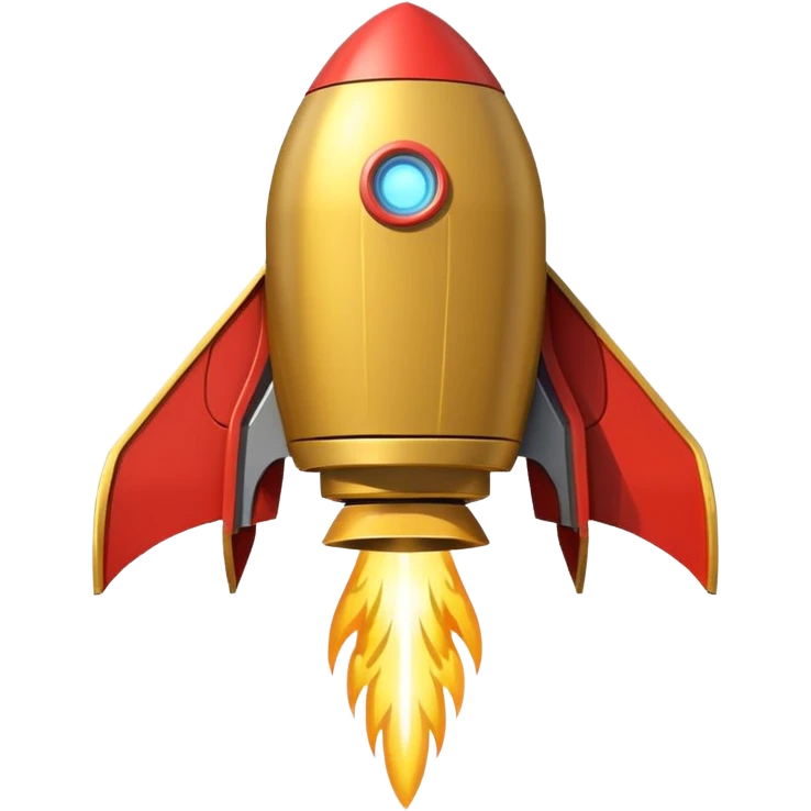 gold ancient wide jetpack with rocket projectiles on both sides, back view, no fire emoji