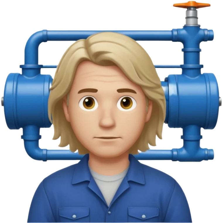 customer. 1 person only white male with shoulder normal person cloths. adult. pipeline technician change the expression and the shape of the face change the color of eyes. dont put background emoji