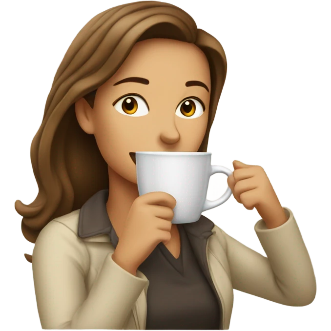 her drinking coffee  emoji