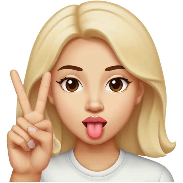 Sticking tongue out peace sign sassy face  emoji