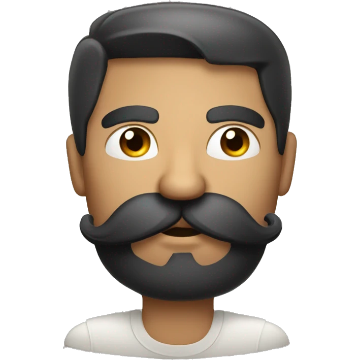 Man with black hair and a mustache drinking a beer emoji