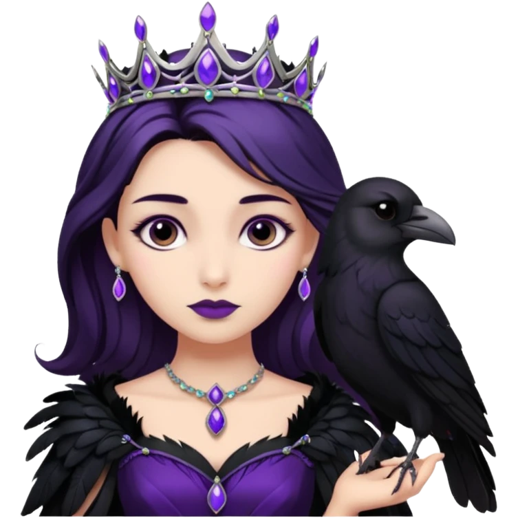 Raven Princess – feather brooch + plum blackgown,Shadow Princesses. emoji