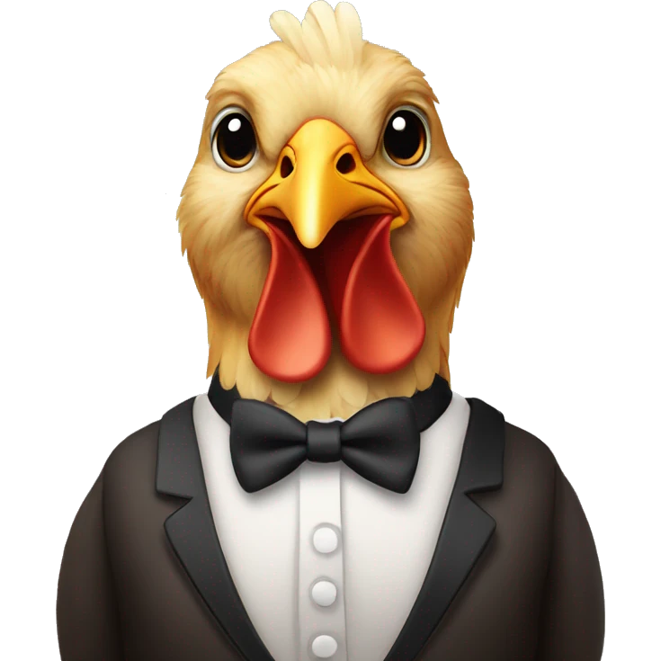 chicken with bowtie emoji