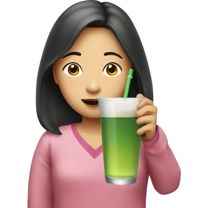 Asian girl drinking emoji