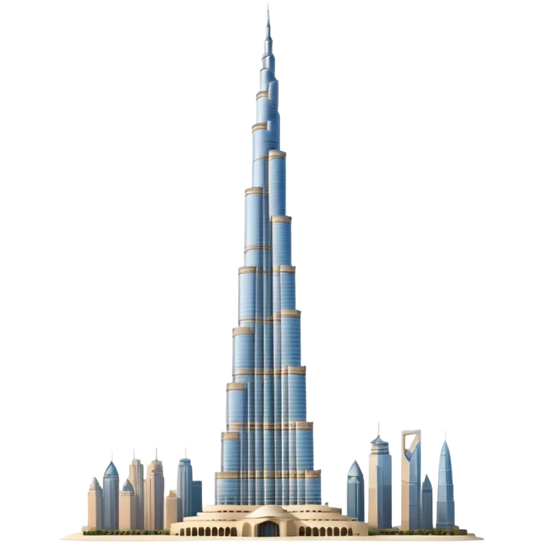 Burj Khalifa, fully light beige, minimalism emoji