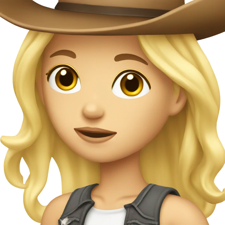 Blonde girl with a cowboy hat  emoji