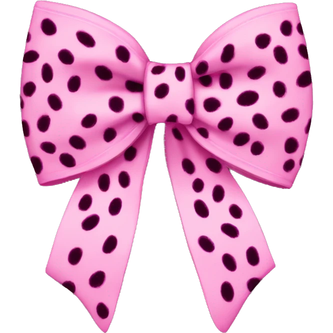 Pink cheetah print bow emoji