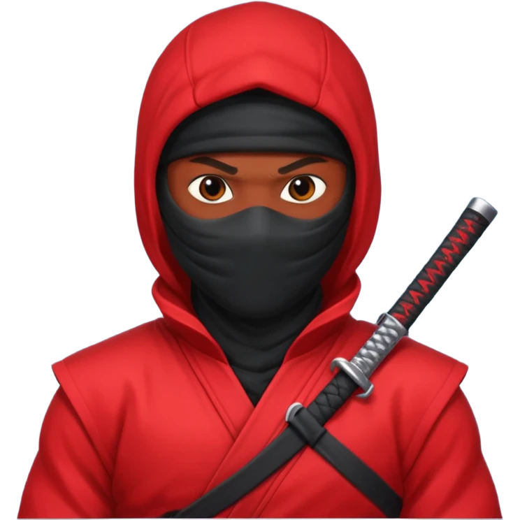 black skin ninja red clothes emoji