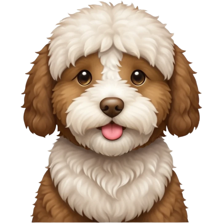 Labradoodle blowing a kiss emoji
