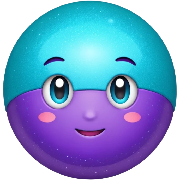 glitter purpel cian little ball emoji