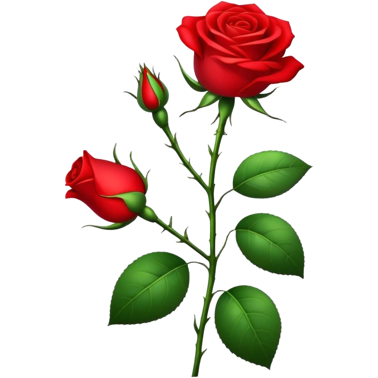 Realistic rose of dark deep red color in glamour style emoji