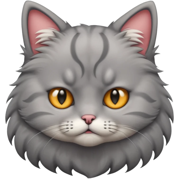a  cute cat is sad and mad emoji