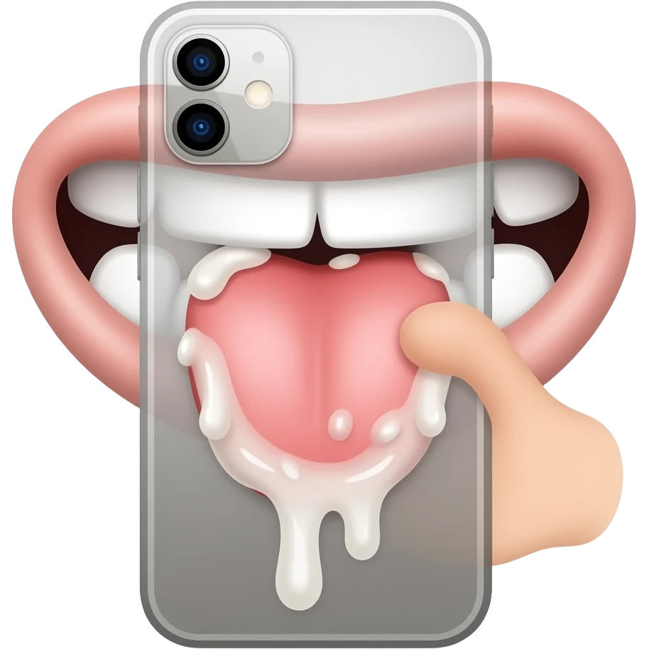 Slobber tongue with a lot of drool emoji iPhone emoji emoji