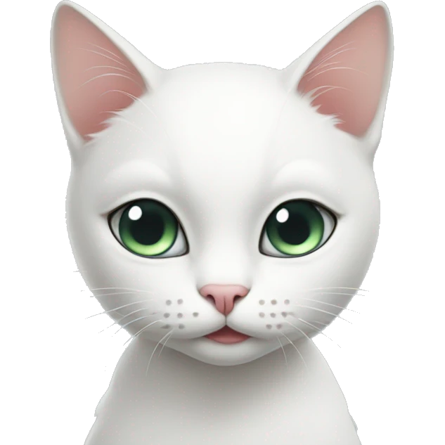 white cat with coquette emoji