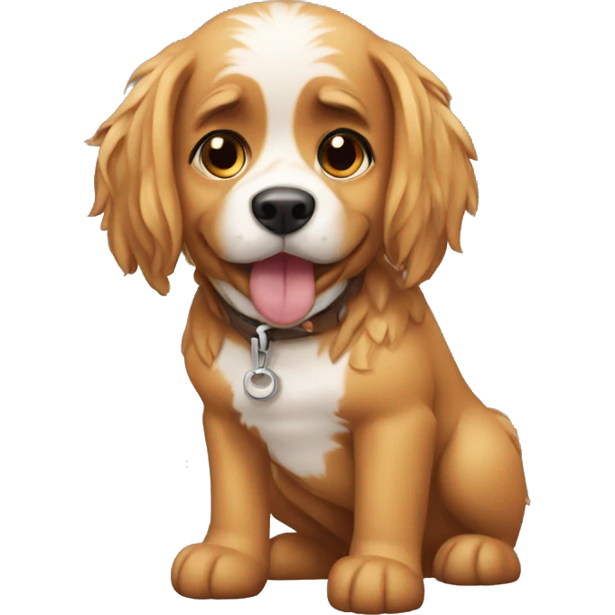 chica con perro shorshire emoji