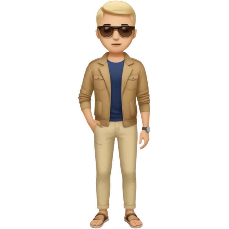 white male model wearing sunglasses full body emoji