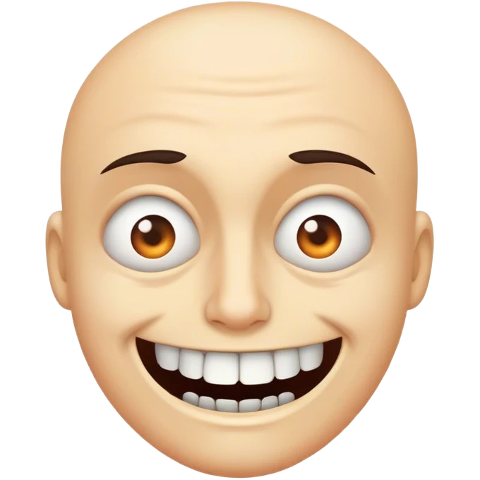 Tight, awkward grin with dead eyes, trying to act normal in chaos. emoji