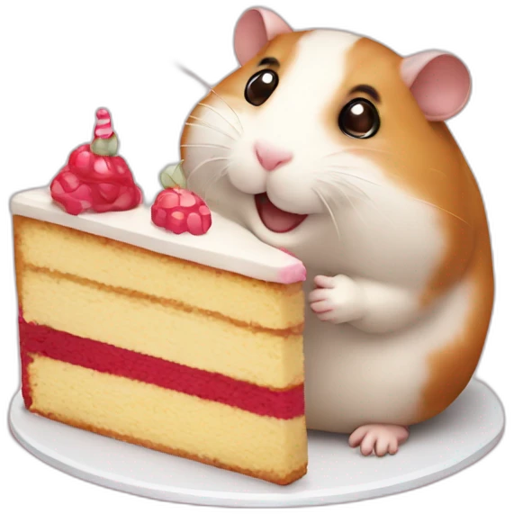 Hamster with cake emoji