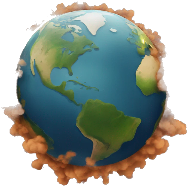 earth with pollution adverse effects emoji