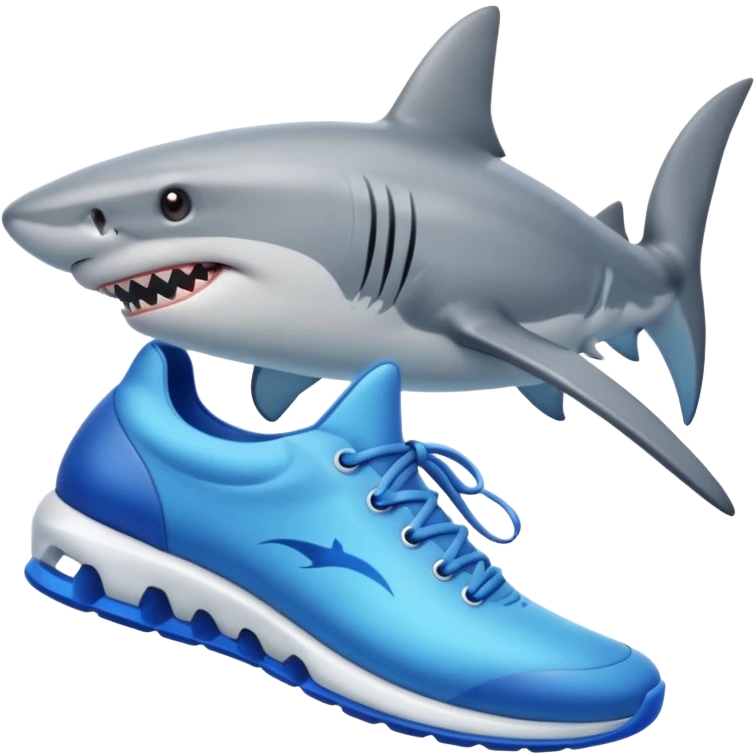Shark with blue shoes emoji
