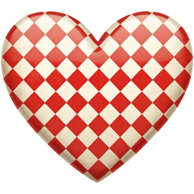 red and white gingham heart vintage  emoji