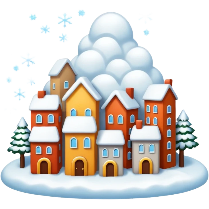 city with falling snow emoji