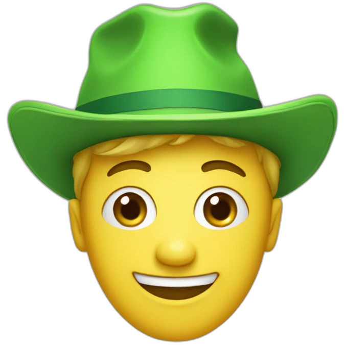 happy green hat emoji