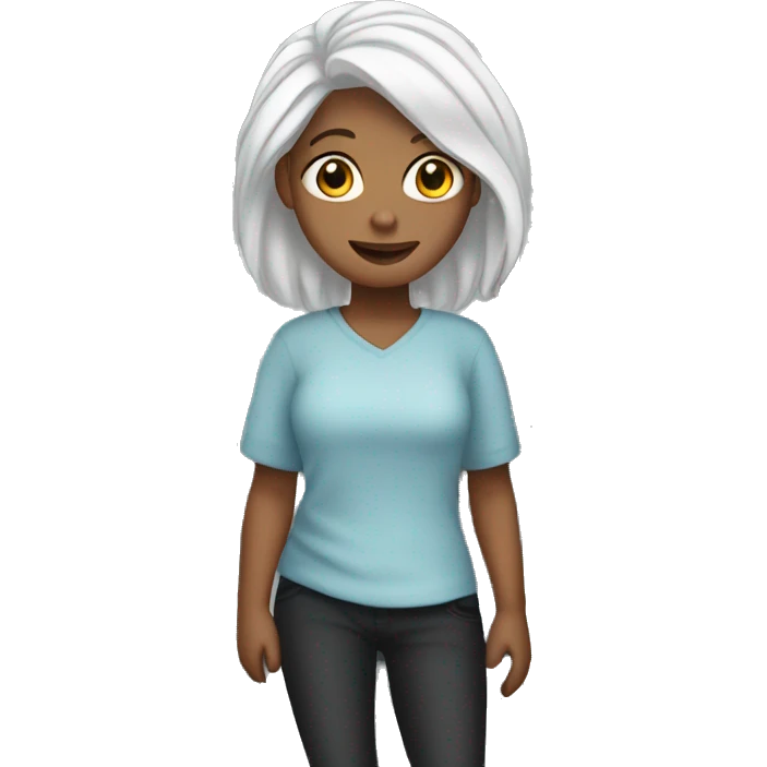Girl with white hair in jail emoji