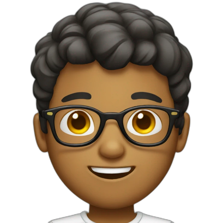 Boy with glasses winking emoji