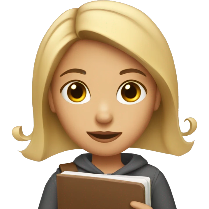 Girl with journal emoji