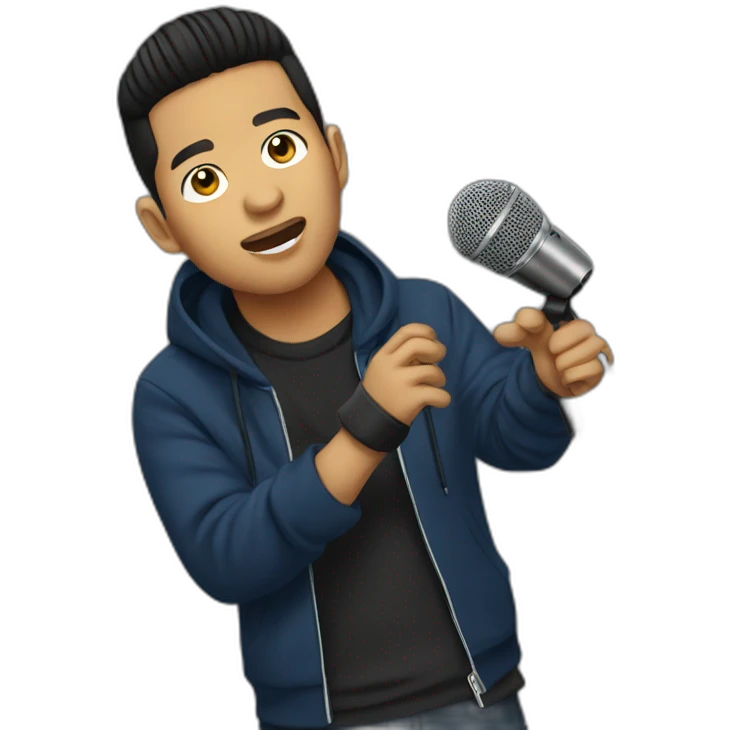 filipino-rapper-with-microphone emoji