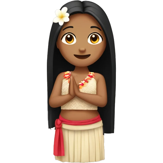 Filipino hula dancer with long black hair ￼ emoji