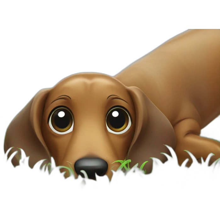 Sausage dog eating grass emoji
