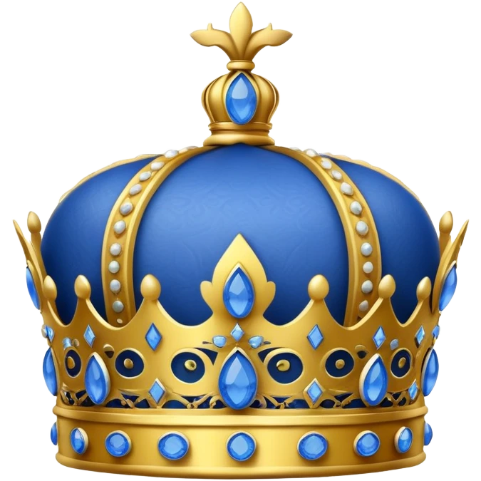 blue crown with lemon emoji