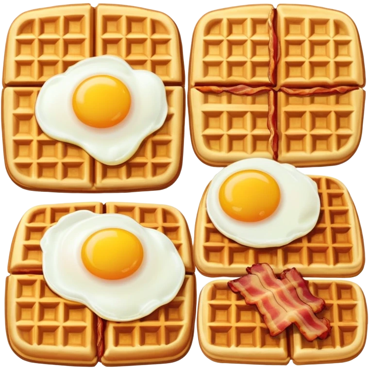 Waffles eggs and bacon emoji