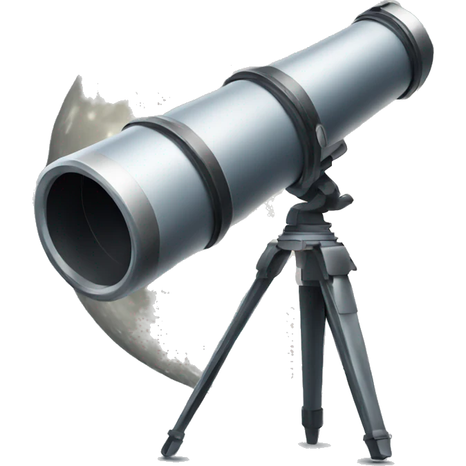 Telescope with moon emoji