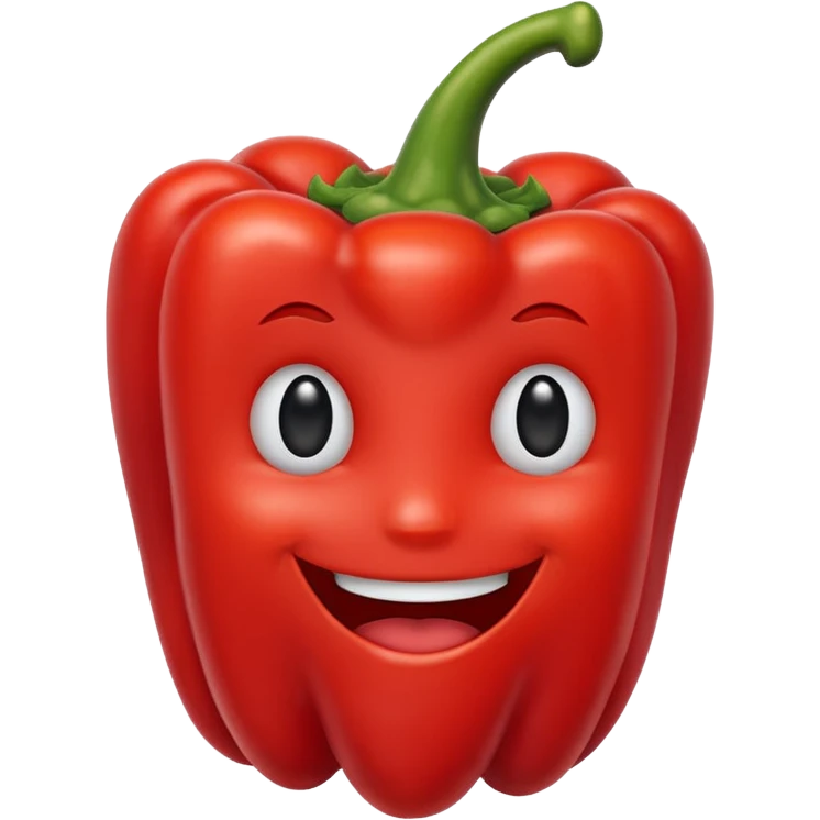 cute red pepper with a smile emoji