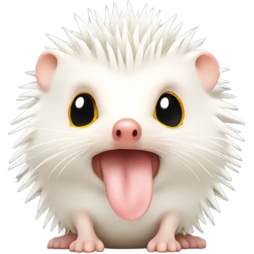  red-eyed albino hedgehog sending kisses  emoji