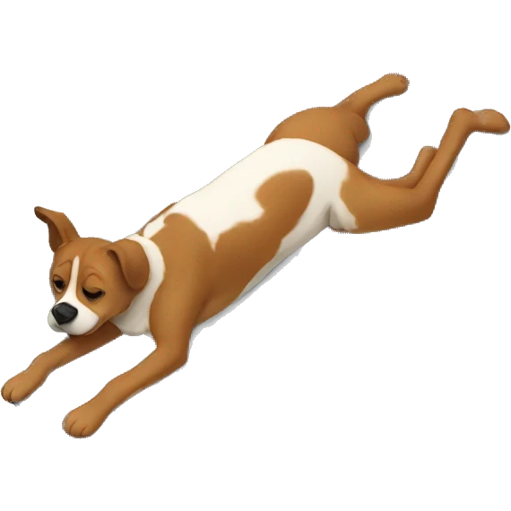 simplistic flattened person lying on ground with dog on top emoji