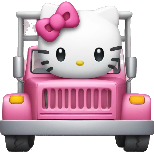 hello kitty driving a truck emoji