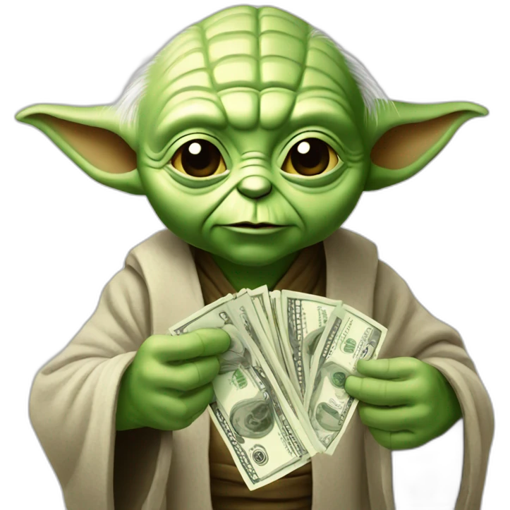 yoda giving cash emoji