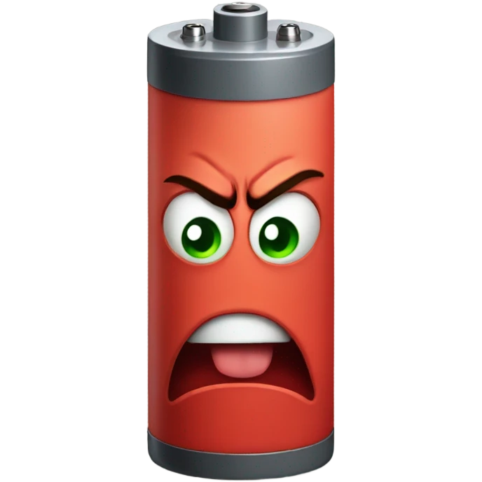 Very angry Red battery  emoji