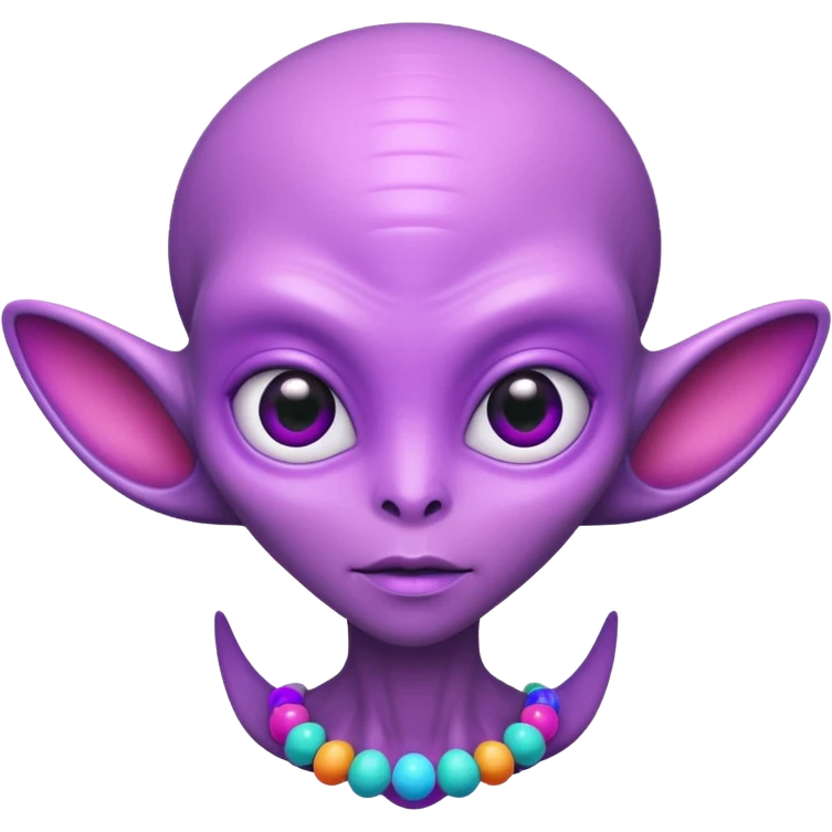 alien living in desert, pink/purple colorful, accessories, just face  emoji