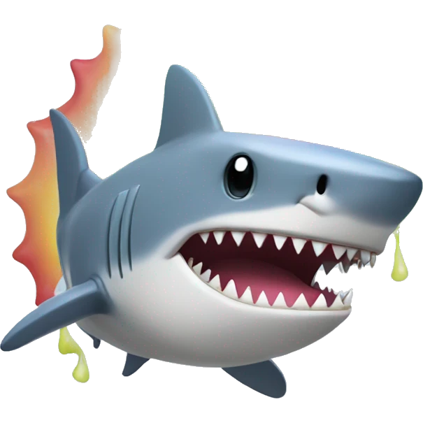 shark with a rainbow mohawk emoji