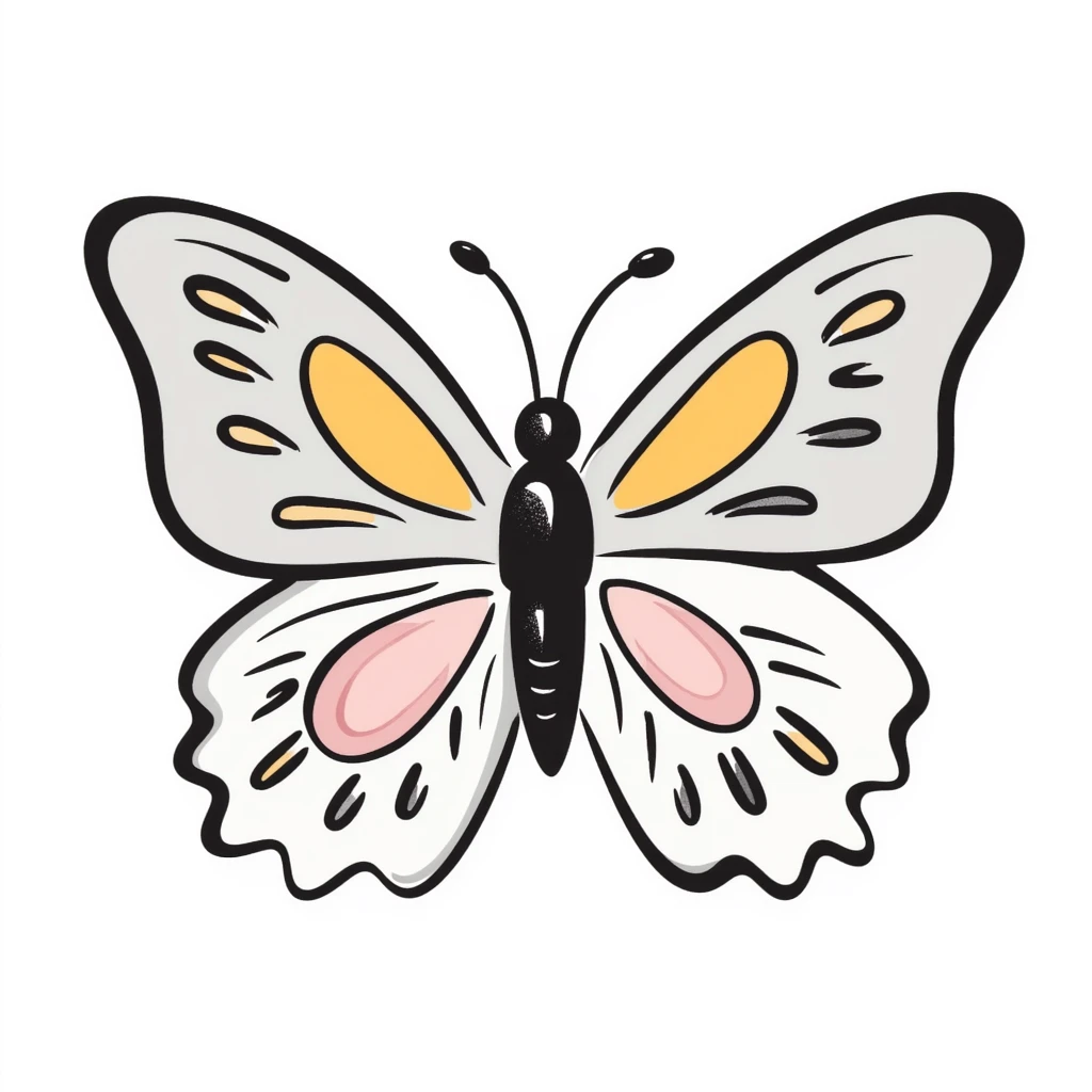 a butterfly with detailed wings and delicate patterns, in pastel colors dd9fb0, ffc6d3, a3bfc9, c4bee2, f1b091 emoji