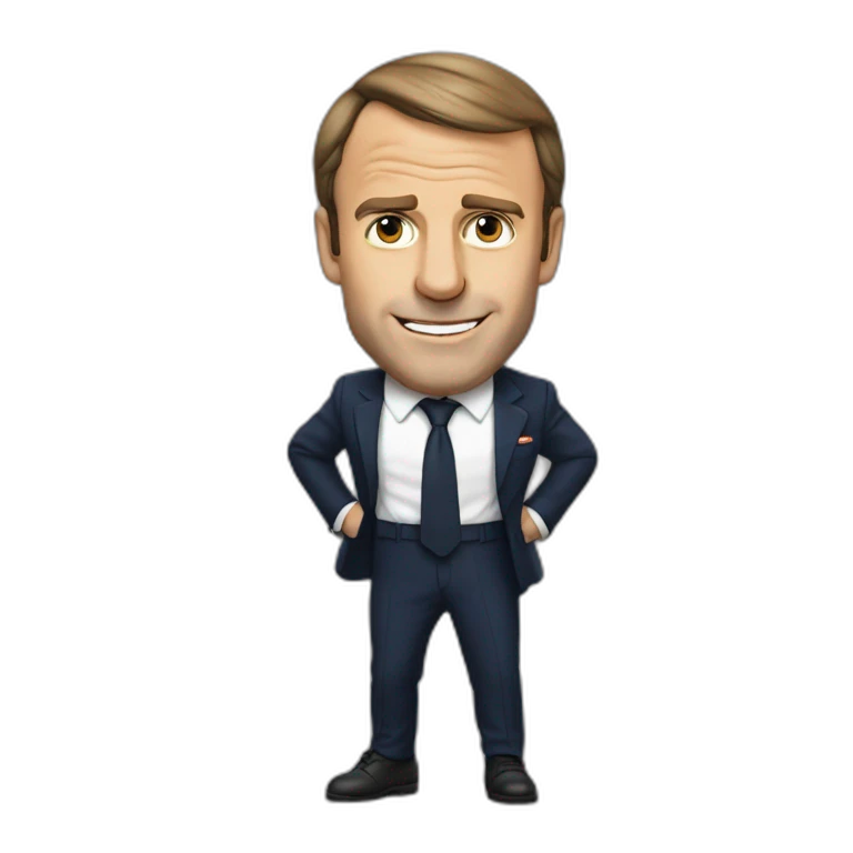 Macron pauvre qui fait le manche emoji