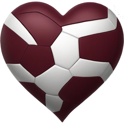 Maroon heart with a soccer inside it emoji